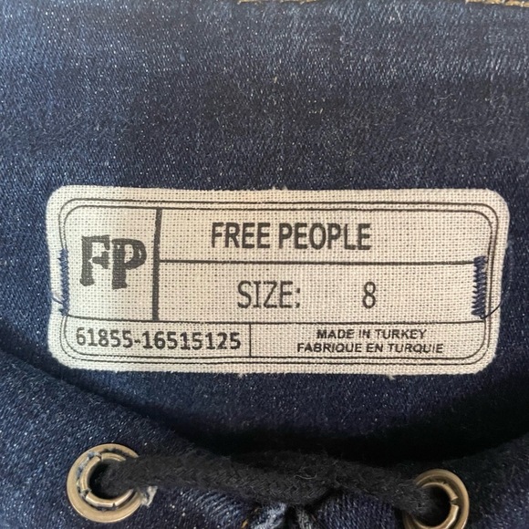 Free People Mondern Femme Corset Lace Up Denim Mini Skirt sz 8 Y2K Western Boho - Picture 5 of 7